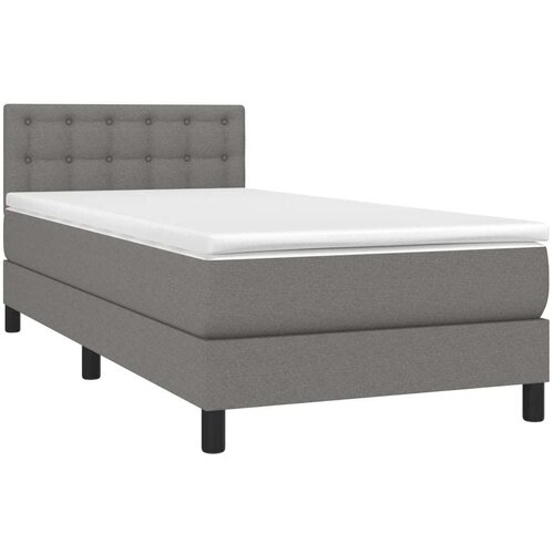  Box spring s madracem LED tamnosivi 90x190 cm tkanina Slike