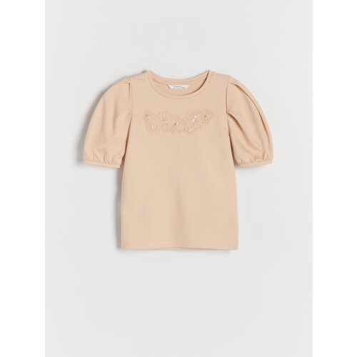 Reserved bluza z aplikacijo - bež Cene