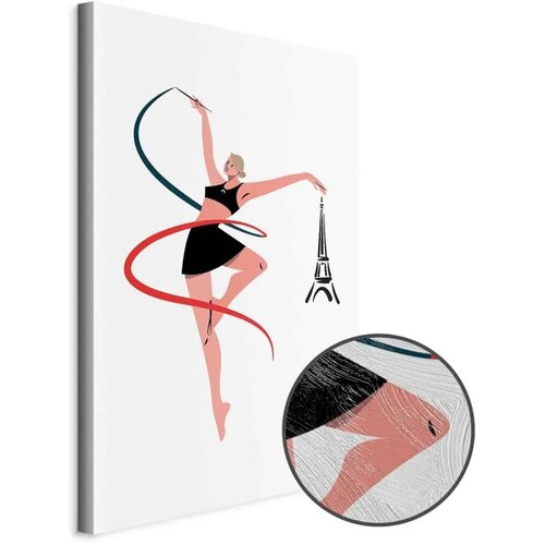  Slika - Rhythmic Gymnastics - Illustration of a Woman With a Ribbon 40x60 Premium Print Cene