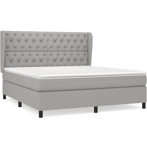 Box spring s madracem svjetlosiva 160x200 cm tkanina Slike