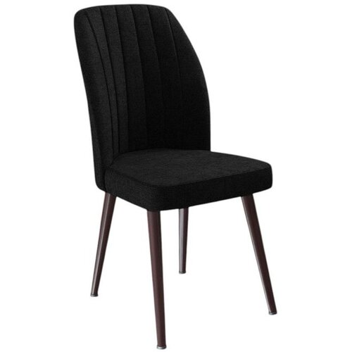Hanah home set trpezarijskih stolica Platinum 4 kom, crna tkanina Jerry, braon metalne noge Cene