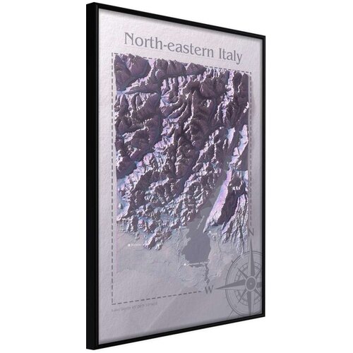  Poster - Raised Relief Map: North-Eastern Italy 40x60 Cijene