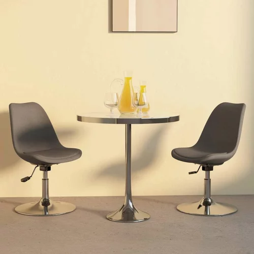  Vrtljivi jedilni stoli 2 kosa temno sivo blago, (20700578)