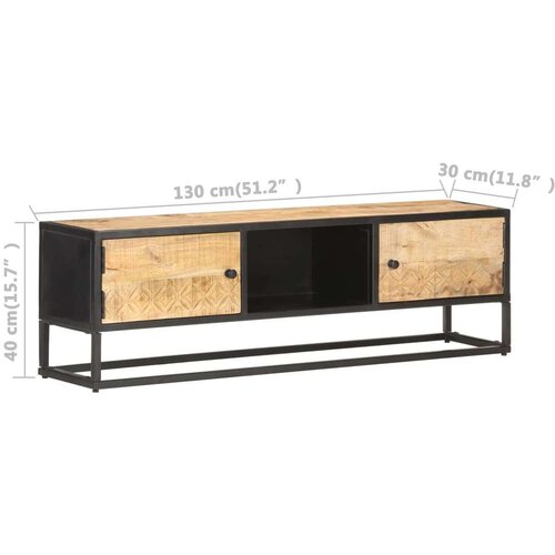 vidaXL TV omarica z izrezljanimi vrati 130x30x40 cm mangov les Cene