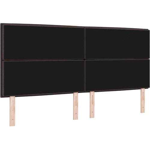  LED glava kreveta s LED trakama Tamno smeđa 200 cm tkanina Slike
