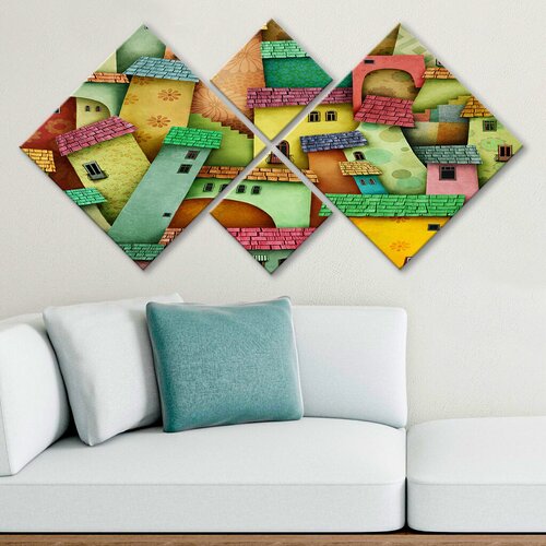 Wallity slika 4MDF425657590, 60x115 cm, 4 dela Cene