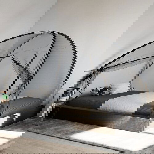 vidaXL Komarnik mongolski z vrati 220 mreža črna 200x150x145 cm Cene