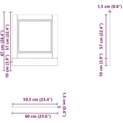  Ploča za perilicu posuđa Porto 60x1 5x67 cm konstruirano drvo Slike