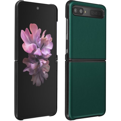 AVIZAR trda preklopna torbica za samsung galaxy z, dizajn iz pravega usnja - temno zelena, (20599600) Cene