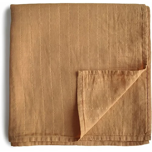 Mushie Muslin Swaddle Blanket Organic Cotton dekica za povijanje Fall Yellow 120cm x 120cm 1 kom