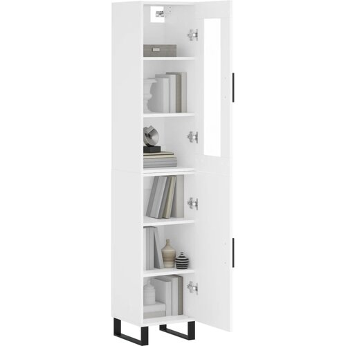  Visoka komoda bijeli 34,5x34x180 cm od konstruiranog drva Slike