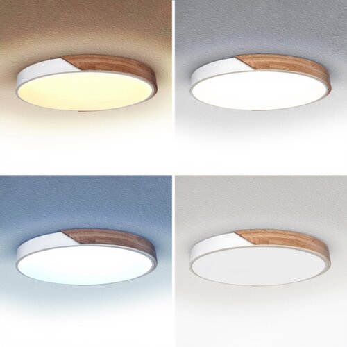 Brilagi - LED prigu&amp;scaron;iva svetiljka PILANA LED/60W/230V hrast/bela prečnik 60 cm + daljinski upravljač Slike