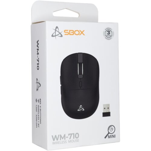 S Box WM-710 bežični mi&amp;scaron;, crni Slike