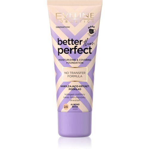 Eveline Cosmetics Better than Perfect prekrivni tekoči puder z vlažilnim učinkom odtenek 2.5 Almond Beige Warm 30 ml Cene