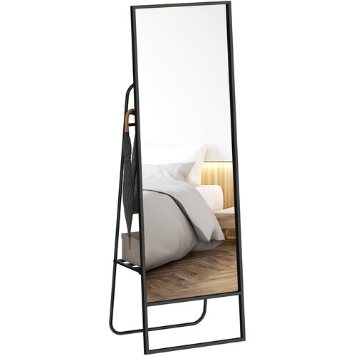 HOMCOM celozrcalno ogledalo kovina, steklo 50D x 38&Scaron; x 157V cm črno, (5000242277) Cene