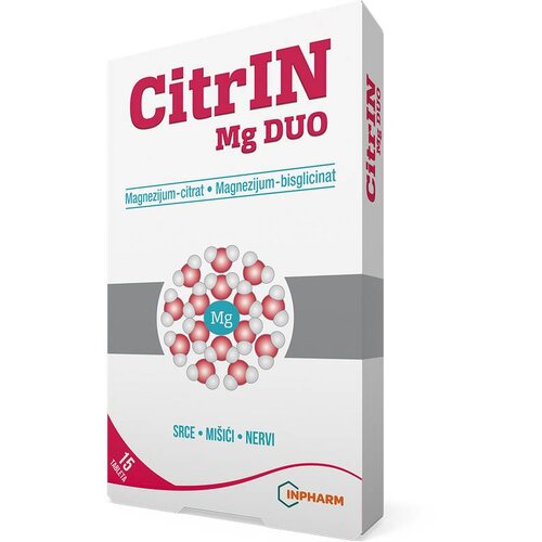 Inpharm Citrin Mg Duo Tablete za srce, nerve i mi&amp;scaron;iće, 15 komada Slike