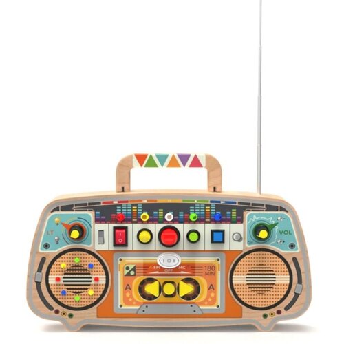 2Kids Toys Activity Board Wooden FM Radio aktivna igračka 12m+ 1 kom Slike