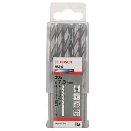 Bosch burgija za metal hss-g, din 338 7,3 x 69 x 109 mm pakovanje od 10 komada Cene