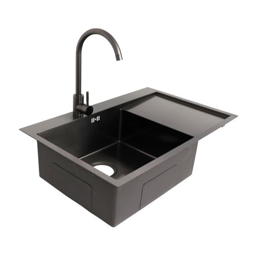 Master Korito za sudoper sa baterijom 78x50x20cm SUS304 D7850H-B crno Slike