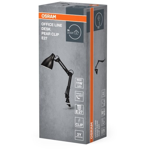 Osram Stona lampa sa klipsom DESK LINE 1xE27/11W/230V crna Slike