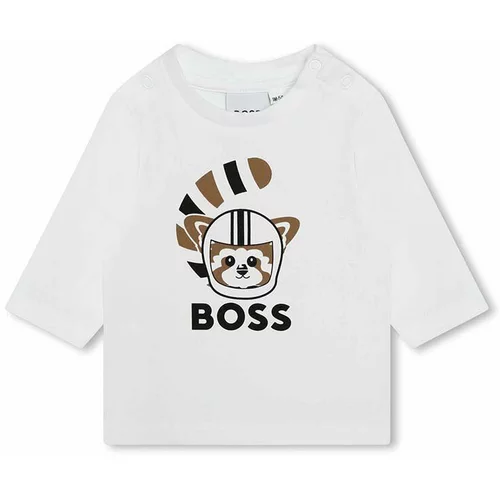 Boss Majica z dolgimi rokavi za dojenčka bela barva