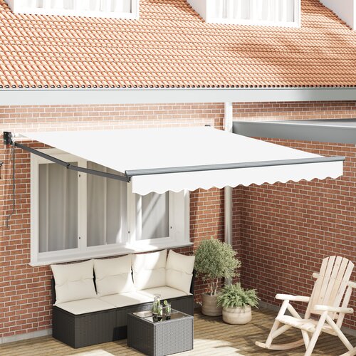 VidaXL Avtomatska retraktibilna tenda Bela 350x250 cm, Tenda za zamenjavo tkanine za okvir 3.5x2.5 m Bela Slike