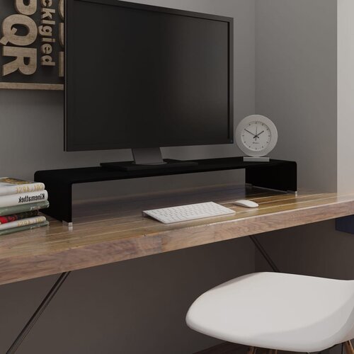 The Living Store Stojalo za TV / ekran stekleno črno 100x30x13 cm - TV Stojalo, (21493891) Slike