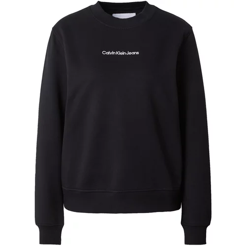 Calvin Klein Jeans Sweater majica 'INSTITUTIONAL' crna / bijela