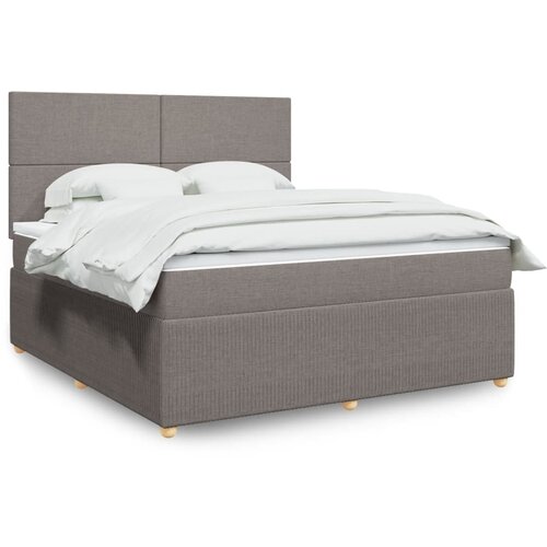 vidaXL Box spring postelja z vzmetnico taupe 180x200 cm blago Cene