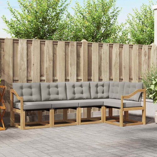  Set vanjskih sofa 5 kom. Bijela i svjetlosiva Smeđa 245 x 126,5 x 73 cm Cene