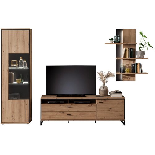 Livetastic DNEVNI REGAL, antracit, barve hrasta Cene