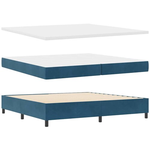 vidaXL Box spring krevet Tamno plava 200 x 200 cm Baršun Cene