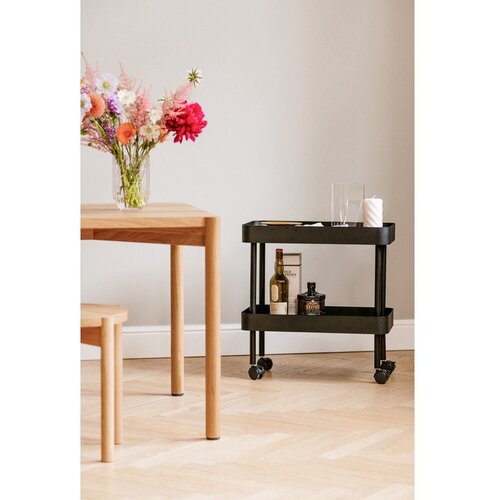 Noo.ma Bež kovinski regal na kole&amp;scaron;čkih 60x62x30 cm Nolle &amp;ndash; Slike