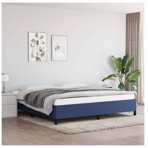  Posteljni okvir modra 200x200 cm blago Cene