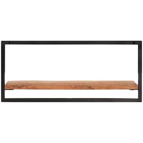  Zidne police 2 kom 80 x 25 x 35 cm masivni bagrem i čelik Slike