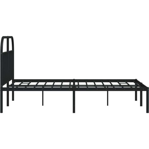 VidaXL Metalni okvir za krevet s uzglavljem crni 135x190 cm Slike