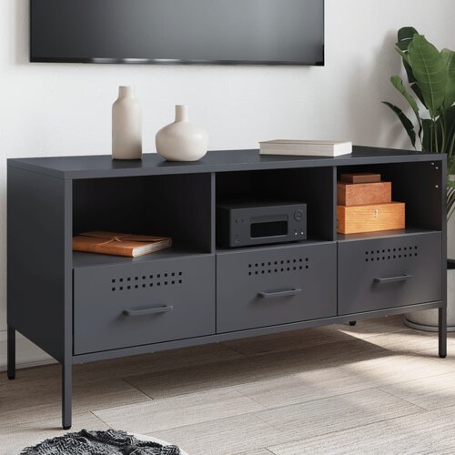 Furnova TV omarica antracitna 100,5x39x50,5 cm jeklo, (21924494) Slike