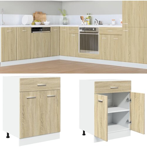 VidaXL Spodnja omarica s predalom sonoma hrast 60x46x81,5 cm Slike