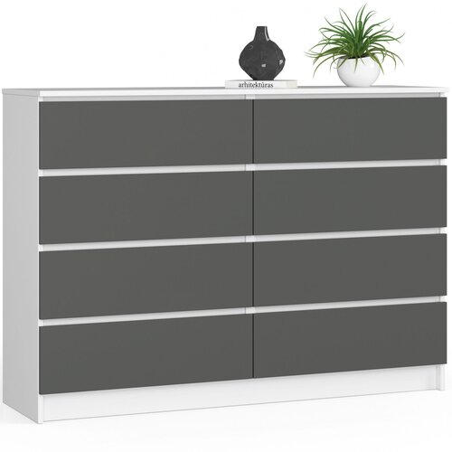 AKORD KOMODA K140 8SZ CLP BELO / SIVO, (21702900) Slike
