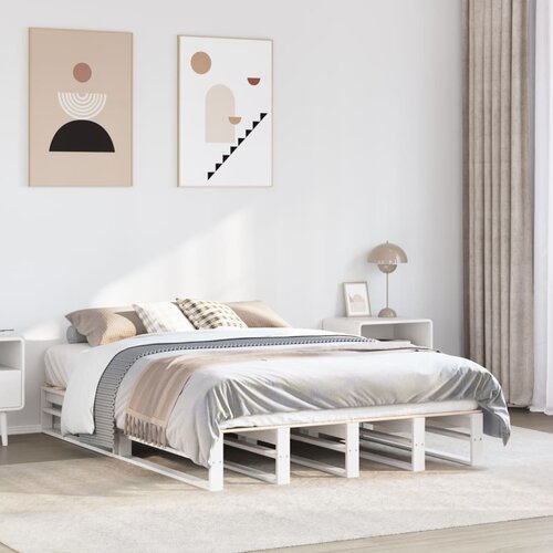 Furnova Posteljni okvir brez vzmetnice bel 160x200 cm trdna borovina, (21938199) Slike