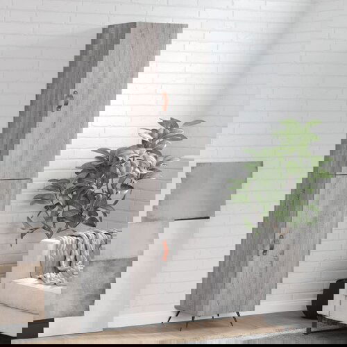 VidaXL Visoka komoda siva sonome 34 5x34x180 cm od konstruiranog drva Slike