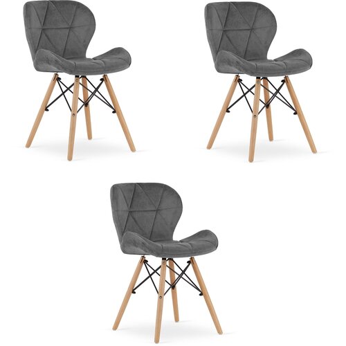 Brandless Žametni stol LAGO - siv x 3, (22030789) Cene