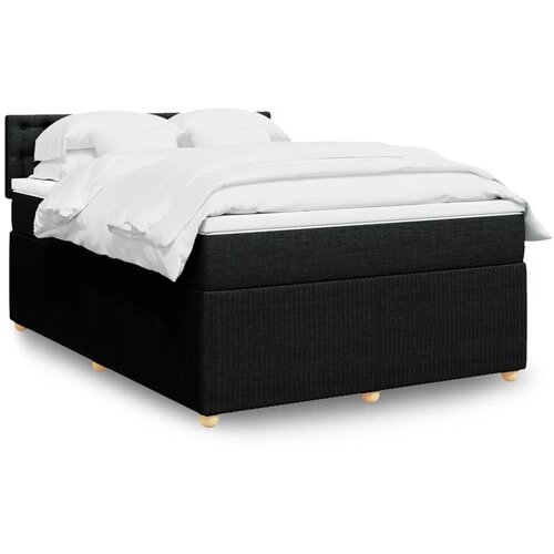 vidaXL Krevet s oprugama i madracem crni 140 x 190 cm od tkanine Cijene