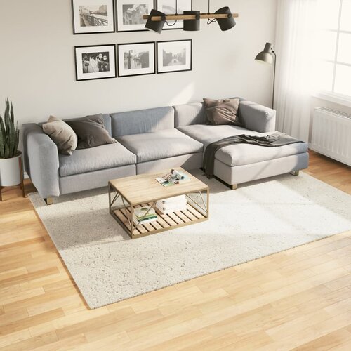 VidaXL Tepih ISTAN s visokim vlaknima sjajni izgled krem 200x280 cm Slike