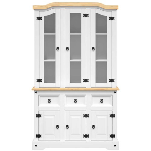  Visoka komoda Corona bijela 112x43x196cm borovina meksički stil Slike