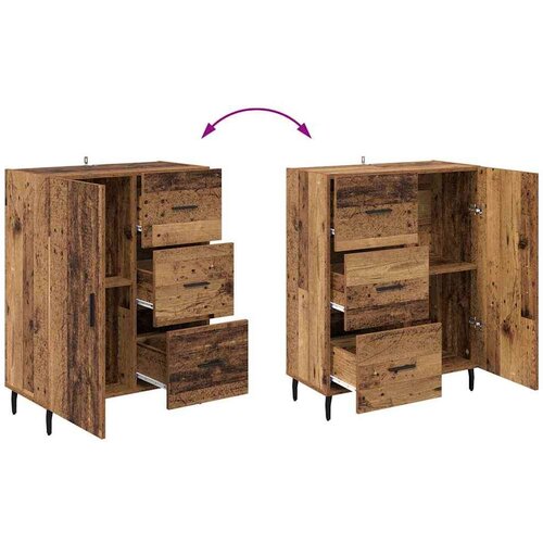 VidaXL Kreveta Staro drvo 69,5 x 34 x 90 cm Obrađeno drvo i čelik Slike