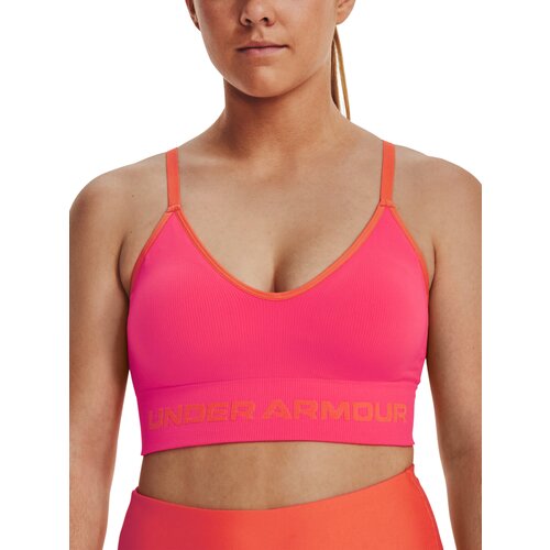 Under Armour Bra UA Seamless Low Long Rib-PNK - Women Slike
