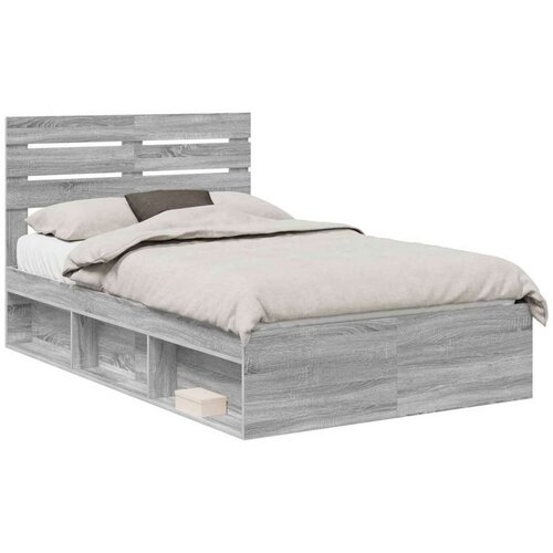  Okvir za krevet s uzglavljem Siva Sonoma 120 x 190 cm Slike