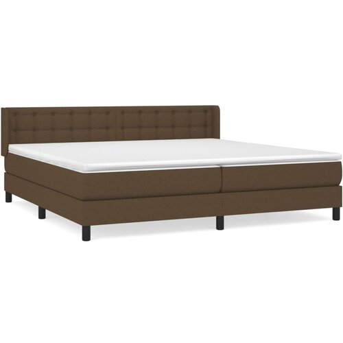 VidaXL Box spring postelja z vzmetnico temno rjav 200x200 cm blago, (20898914) Slike