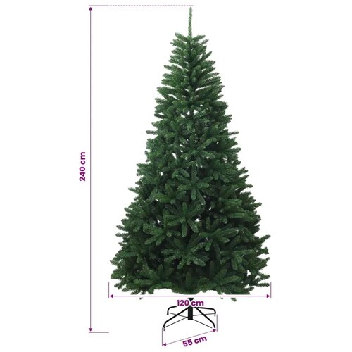  Umjetno božićno drvce srednje zeleno s kuglicama 240 cm - Srednje zelena &amp;Oslash; 120 x 240 cm s 300 LED dioda i ružičastim lopticama Slike